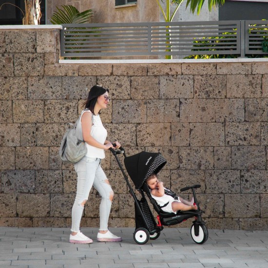 STR5, 7-in-1 Folding baby Stroller Tricycle, 9M+ – B&W