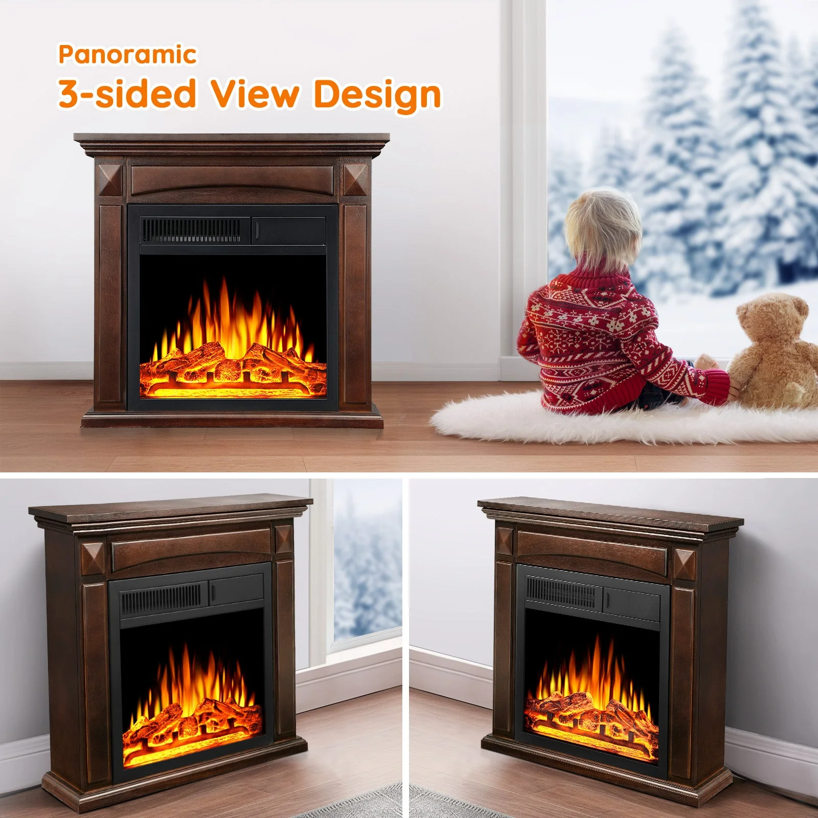 25'' Electric Fireplace with Mantel M1806