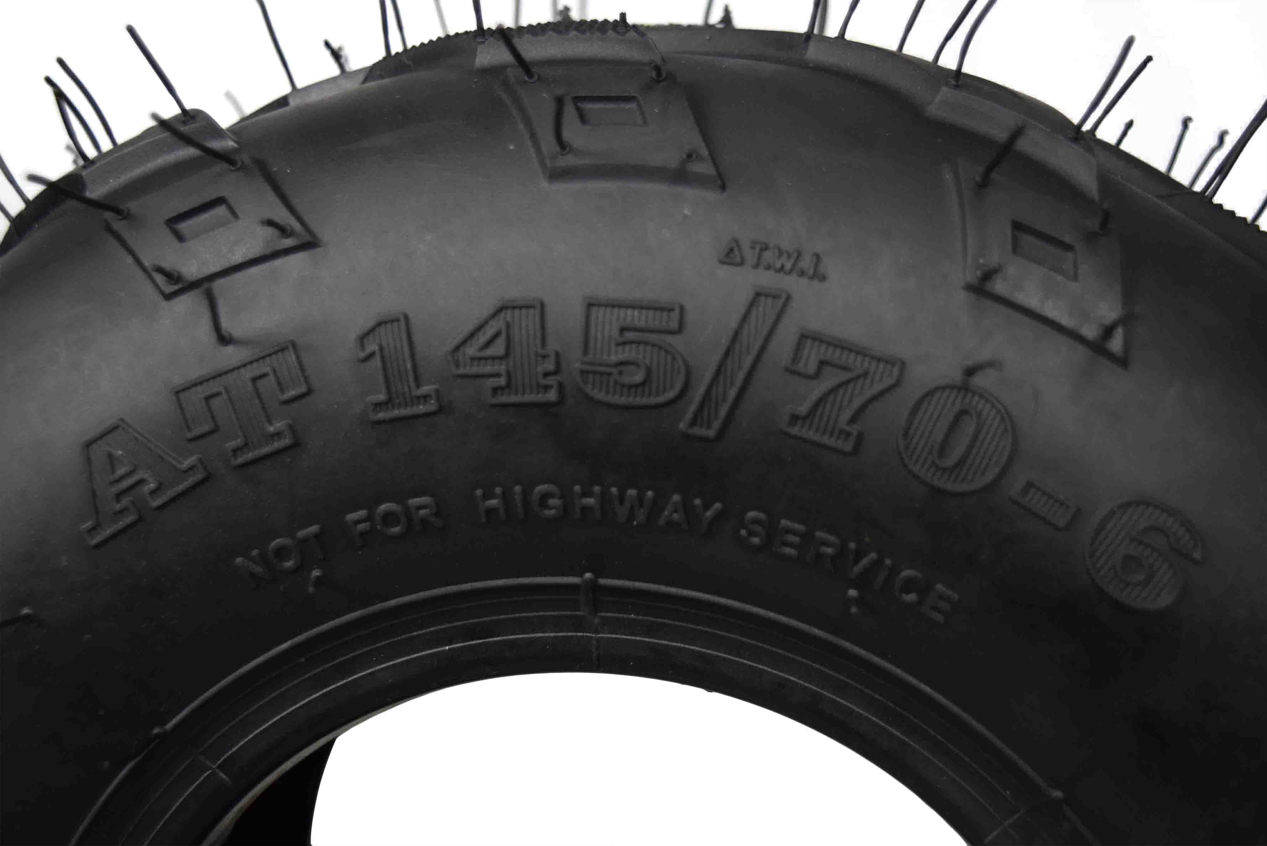 MASSFX MS 145/70-6 Tire 6 Ply Go-Kart, Mini Bike, ATV, Lawn Tire 2 Pack