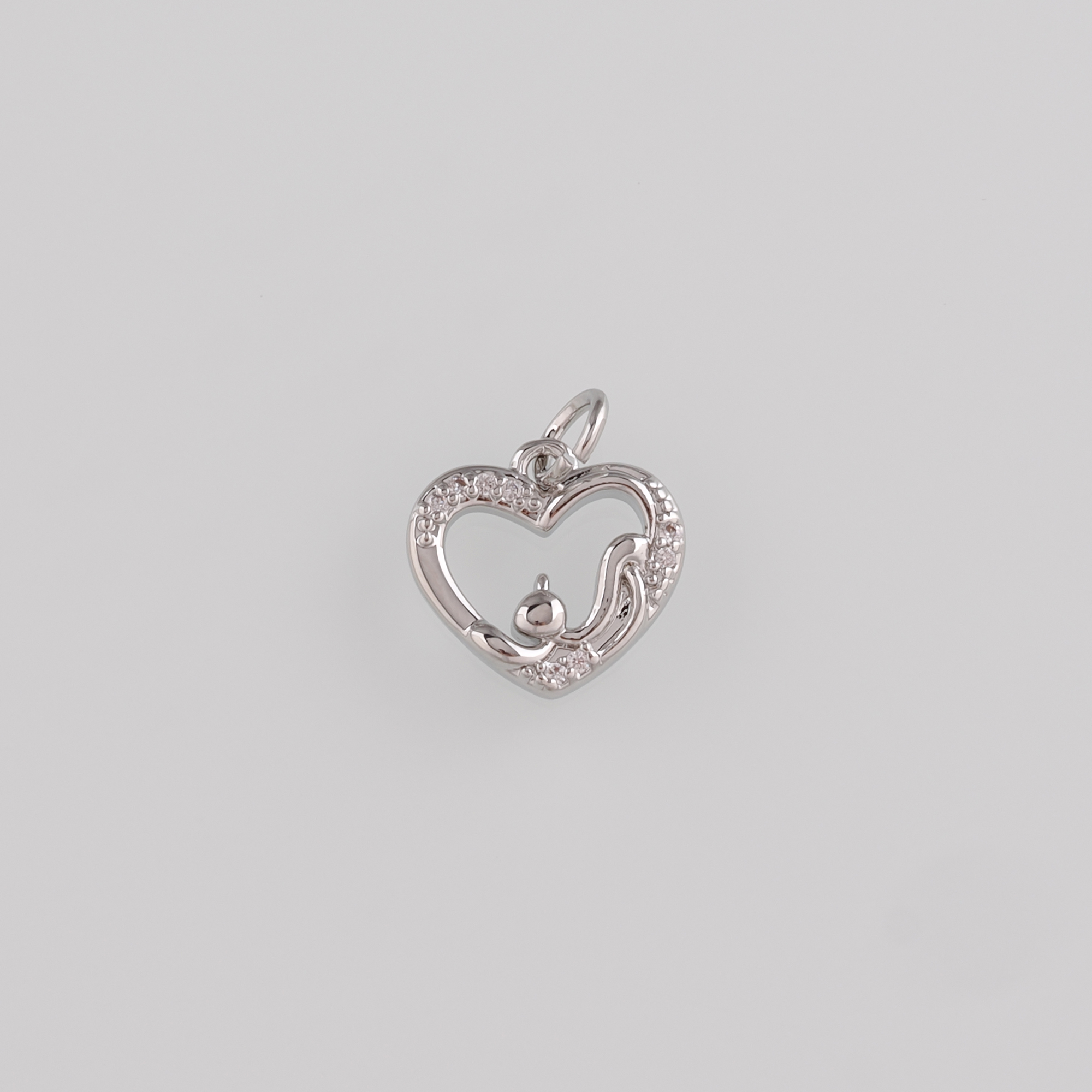 18K Gold Filled Heart Pendant,CZ Micro Pave Heart Charm Earrings Necklace for DIY Jewelry Making Supply