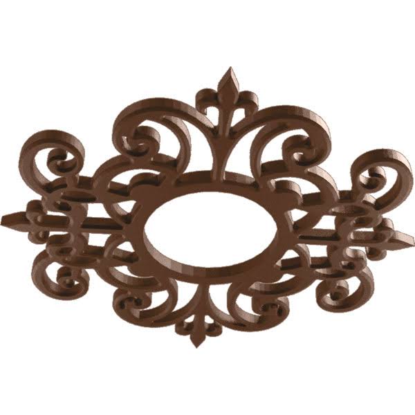 Ekena Millwork CMPP34DISCO 34x22OD x 11x22ID x 1x22P Dijon Architectural Grade PVC Pierced Ceiling Medallion, Copper
