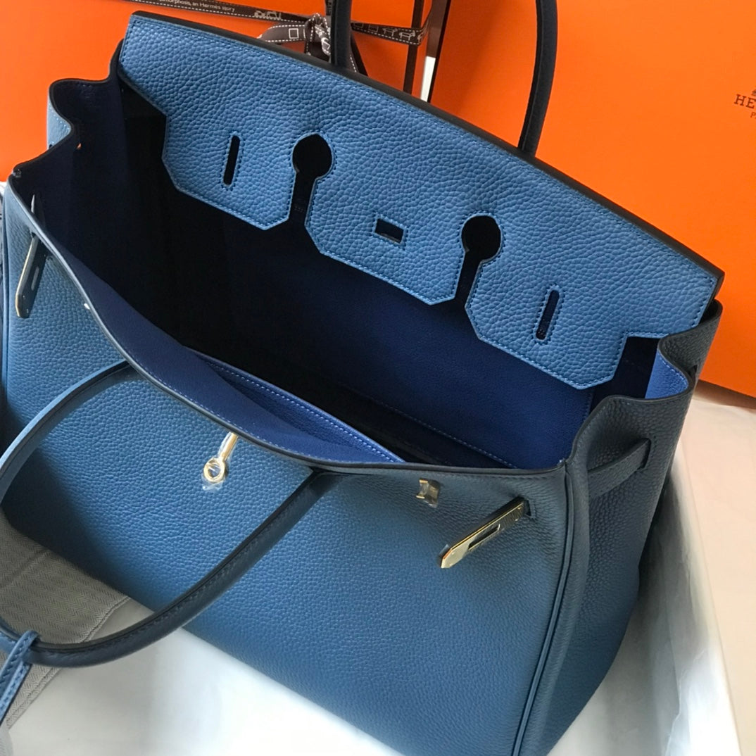 Hermes Birkin 35Cm Dark Blue Togo Leather Gold Hardware