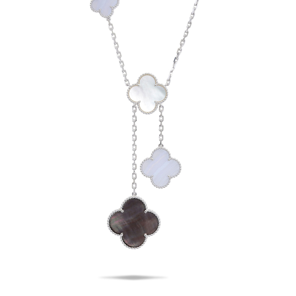 Van Cleef & Arpels Magic Alhambra 6 Motifs Necklace 18K White Gold VCARN18900