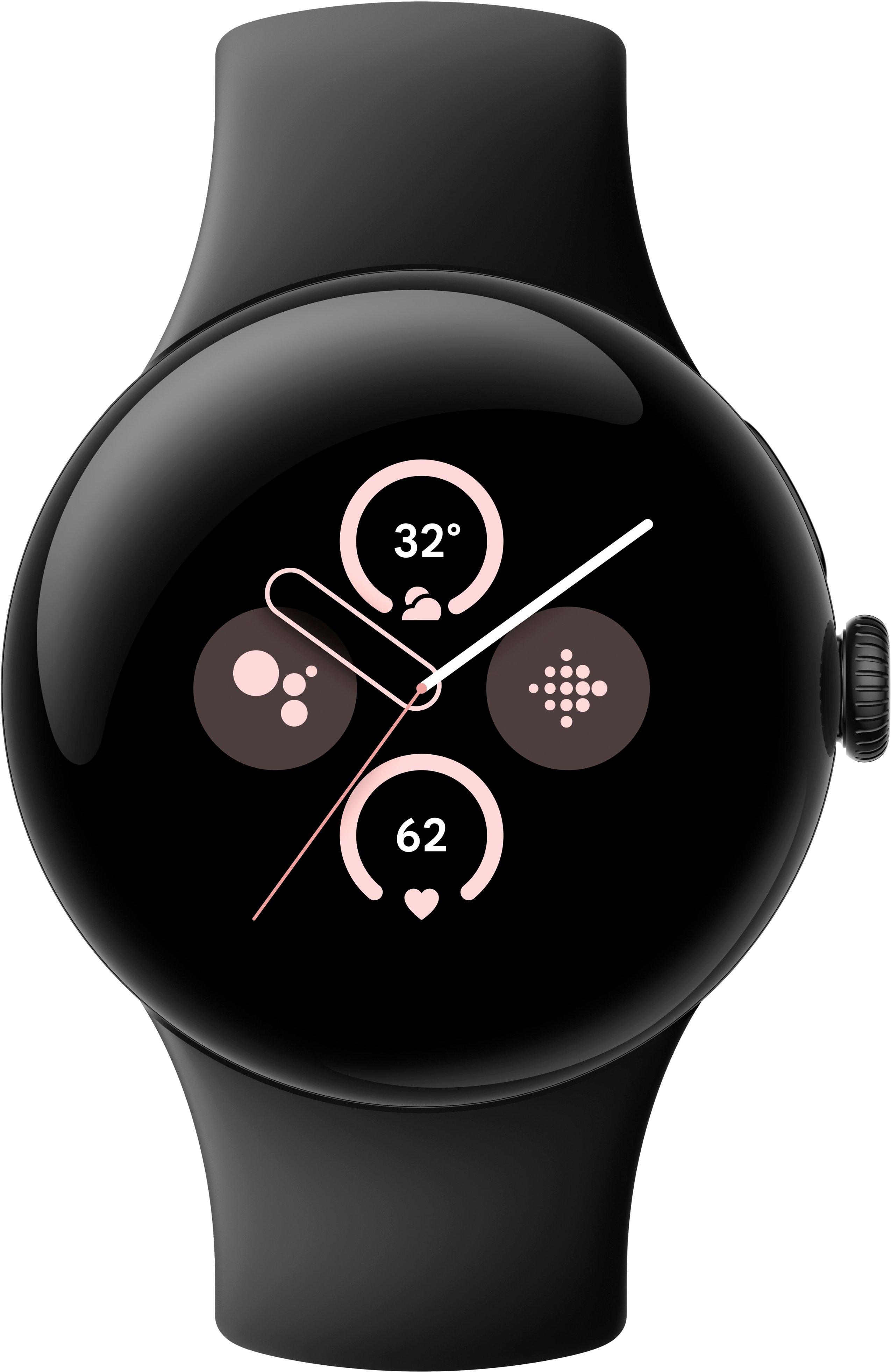 Google - Pixel Watch 2 Matte Black Smartwatch with Obsidian Active Band LTE - Matte Black