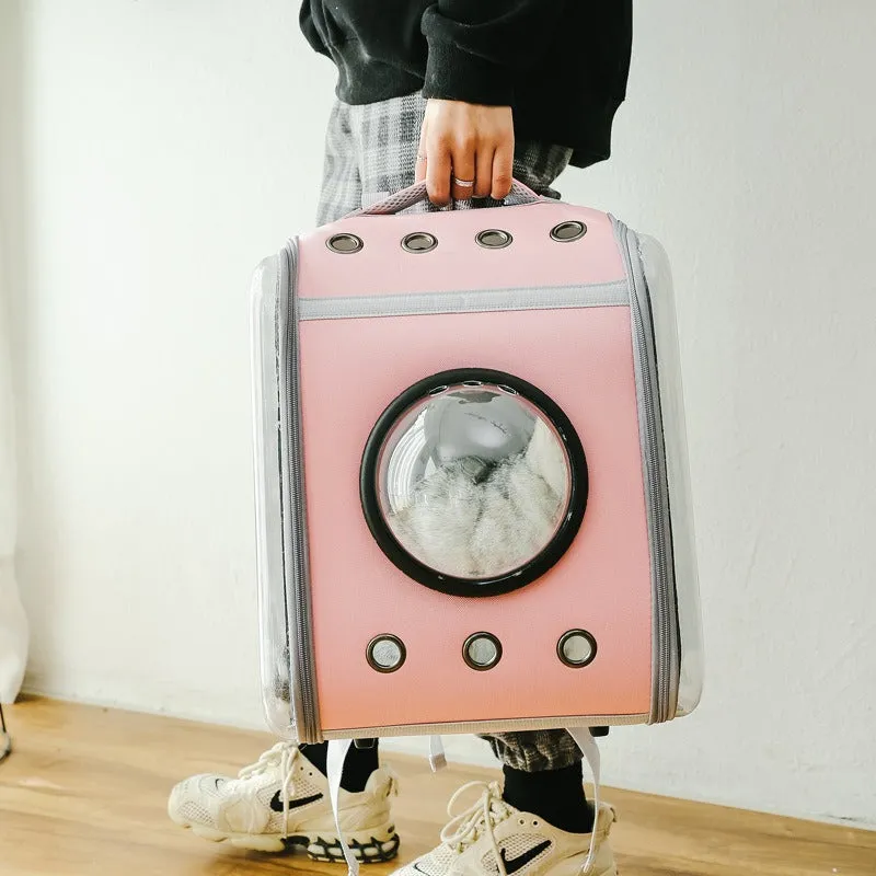 Large Pet Backpack Portable Space Capsule Breathable Window Cat Carrier