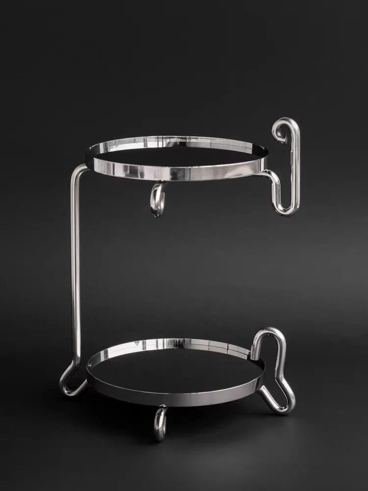 DC105 - Home Silver Egg series mirror double-layer ear-through streamline double-layer bathroom storage tray cloakroom jewelry tray