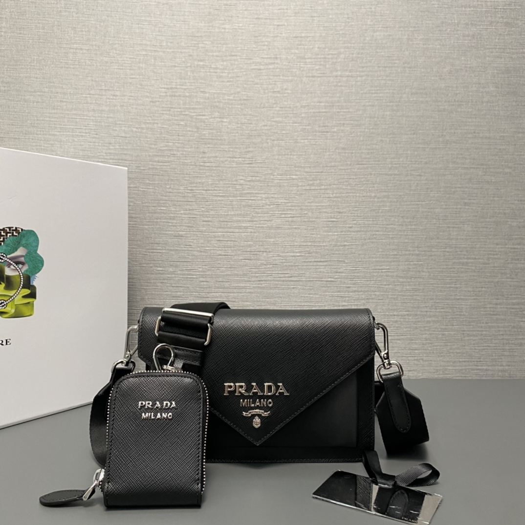 Prada Saffiano Leather Mini Envelope Bag 20cm/ 7.9in