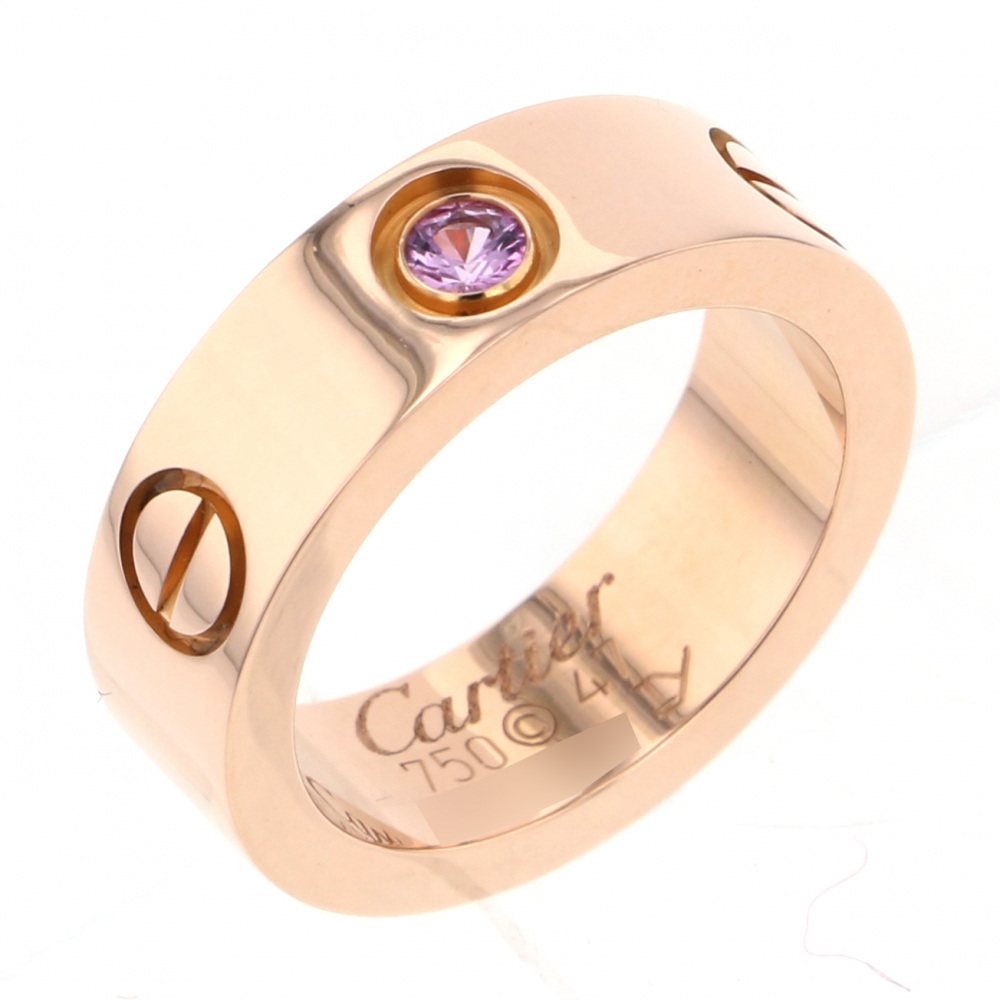 Cartier Love Ring 18K Rose Gold Sapphire
