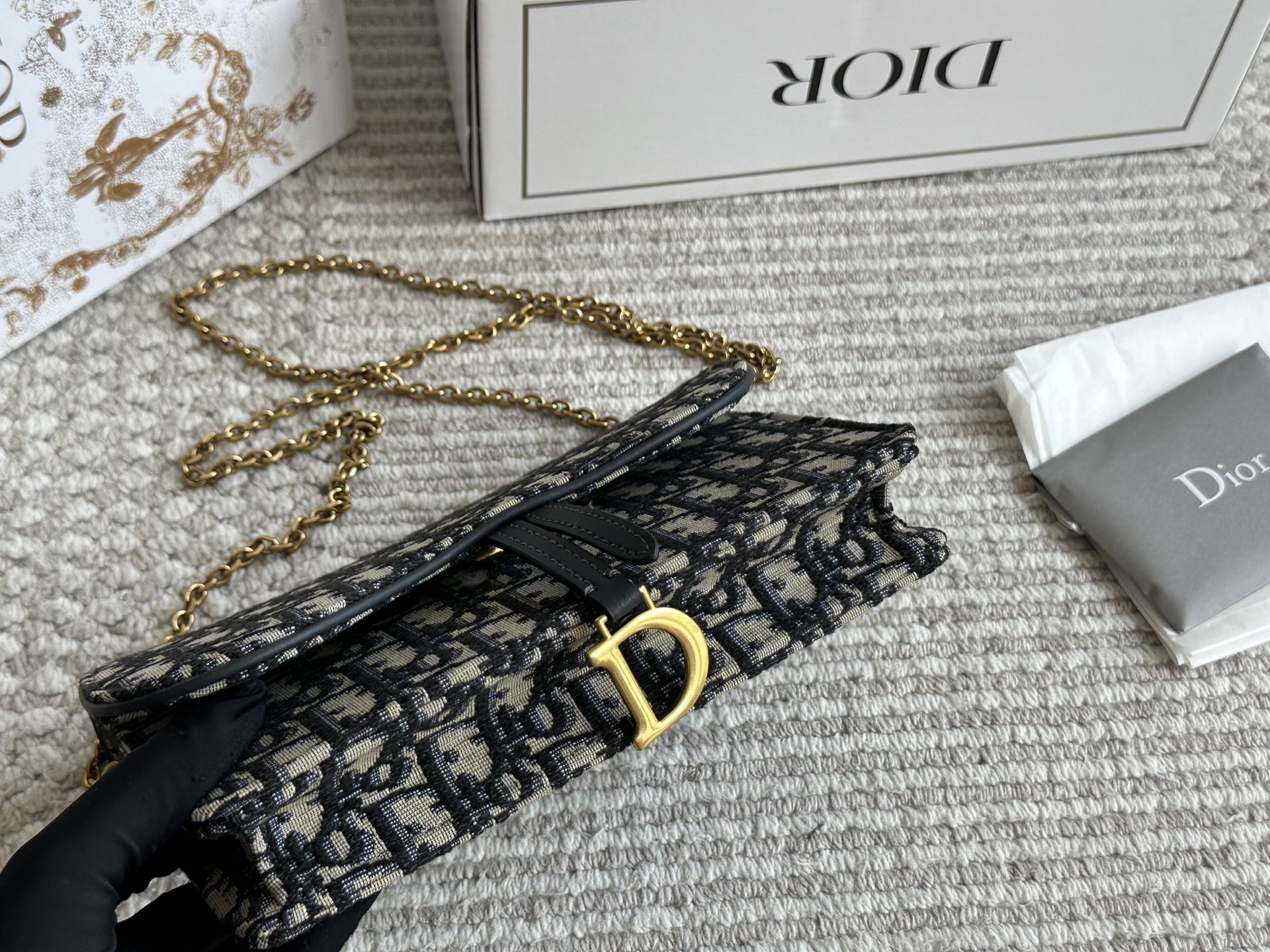Dior saddle woc chain bag clutch - cnluxepick