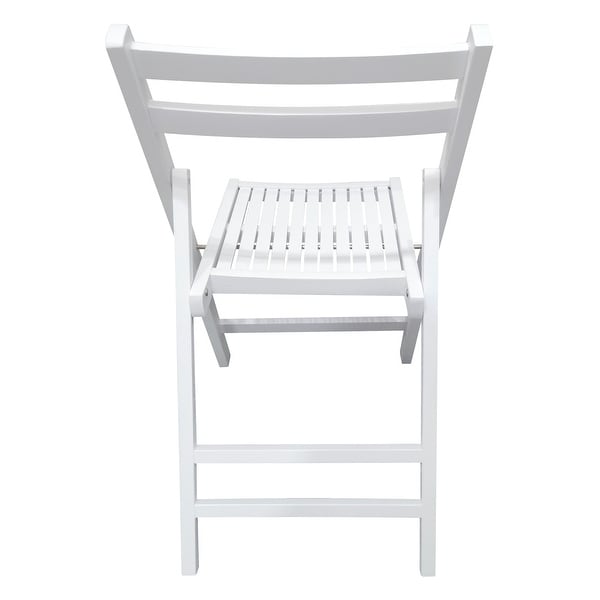 4pc White Wooden Armless Foldable Chair Set