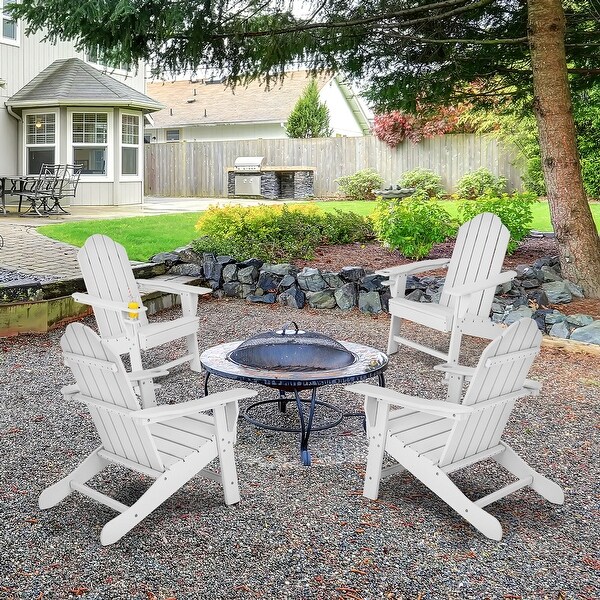 Costway 2PCS Patio Adirondack Chair Weather Resistant Garden Deck