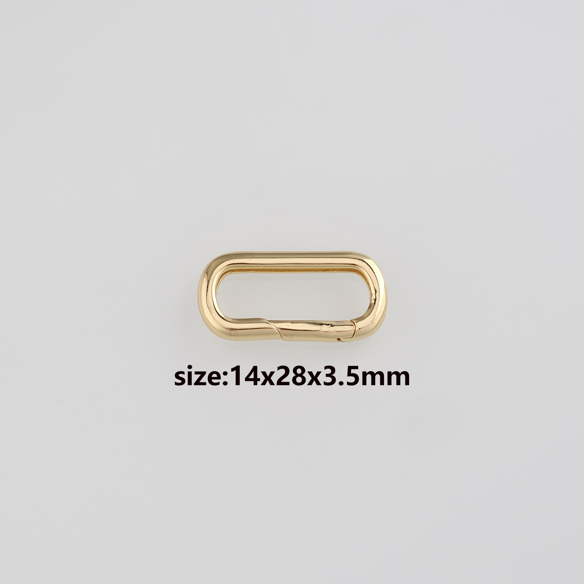 18K Gold Filled Oval Carabiner Clasp,Dainty Snap Buckle Bracelet Necklace for DIY Jewelry Finding Necklace Bracelet