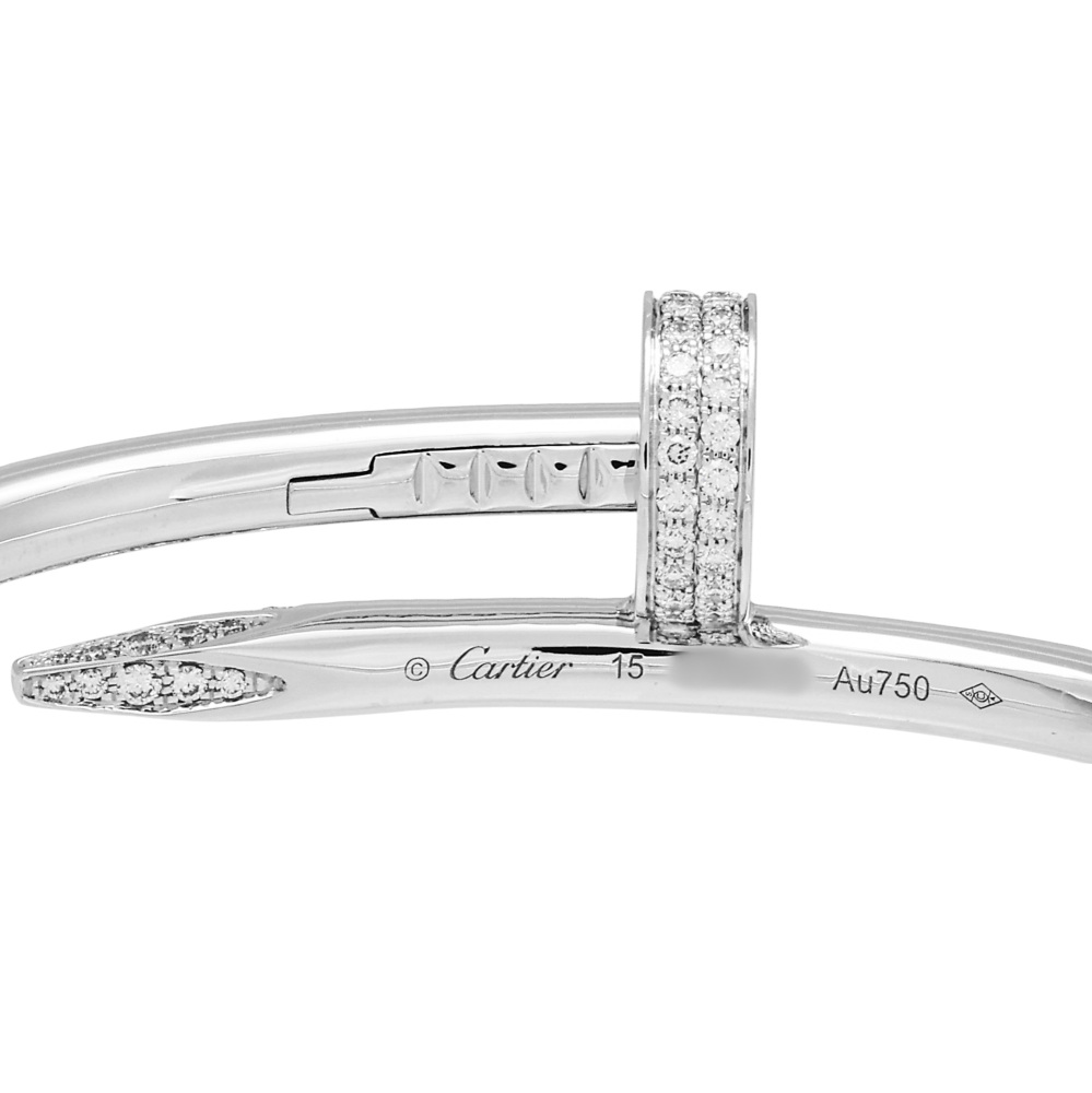 Cartier Juste un Clou Classic Model Diamond Bracelet 18K White Gold N6707300