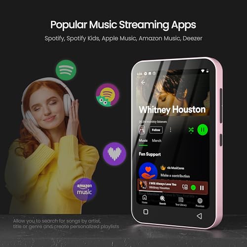 TIMMKOO 80GB Kids MP3 Player with Bluetooth, Parental Controls, Pre-Installed Spotify, Spotify Kids, Audible, 4