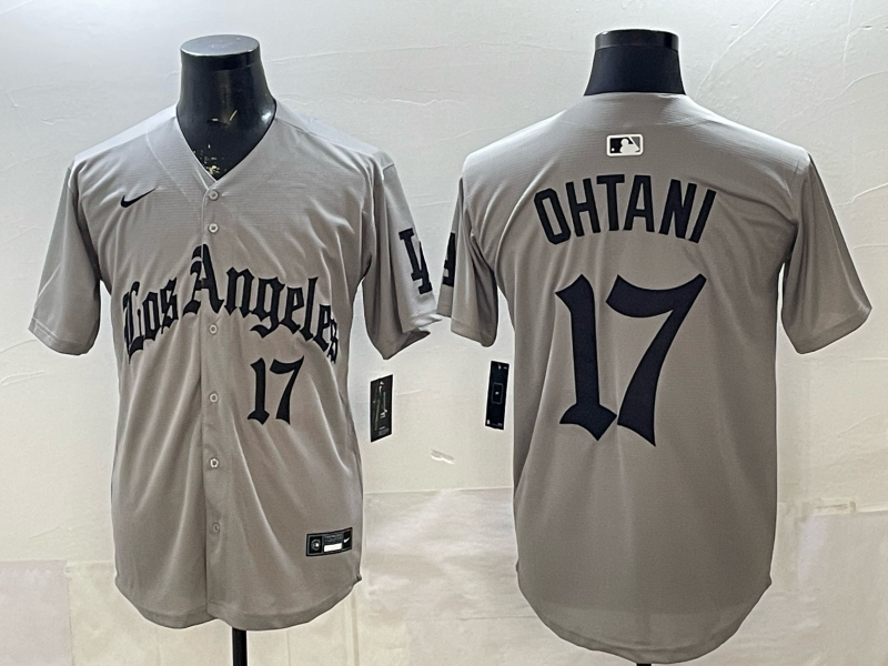 Men's Los Angeles Dodgers Shohei Ohtani #17 Gray Alternate Replica Jersey