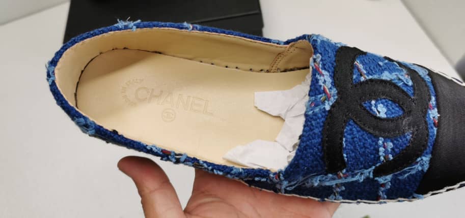 Chanel Espadrilles Cotton Tweed And Grosgrain Blue G29762 Y56424 K5509