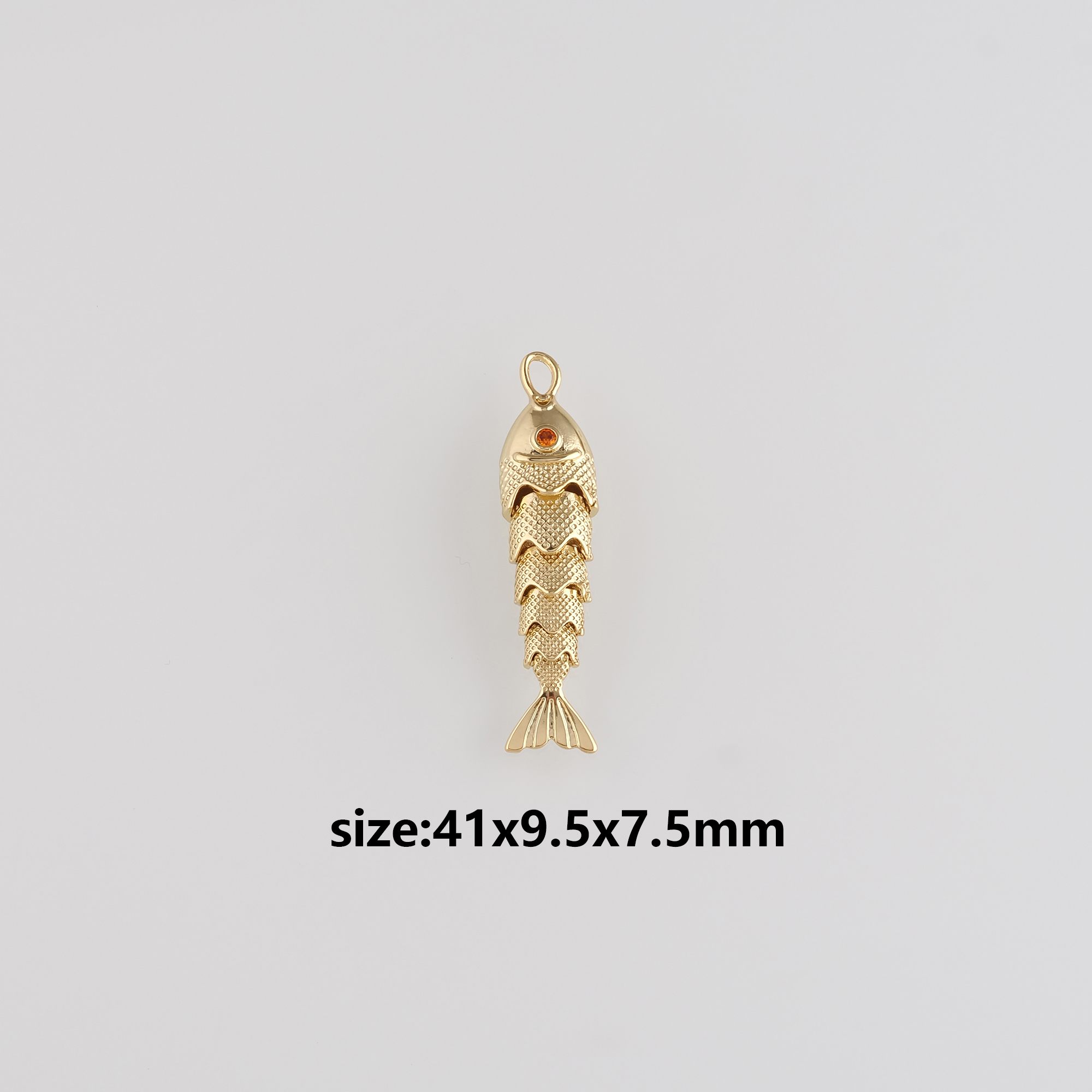 18K Gold Filled Fish Pendant,Ocean Fish Charm Earrings Necklace for DIY Jewelry Making Supply