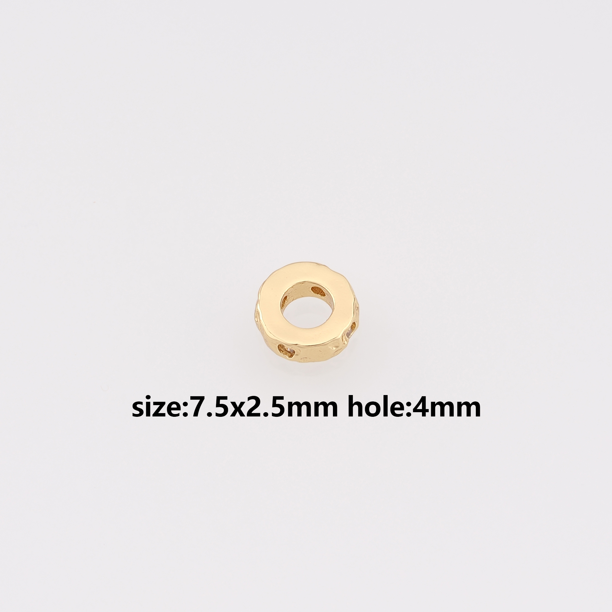 18K Gold Filled Round Flat Spacer Beads,Dainty Round Spacer Beads,DIY Jewelry Making Supply