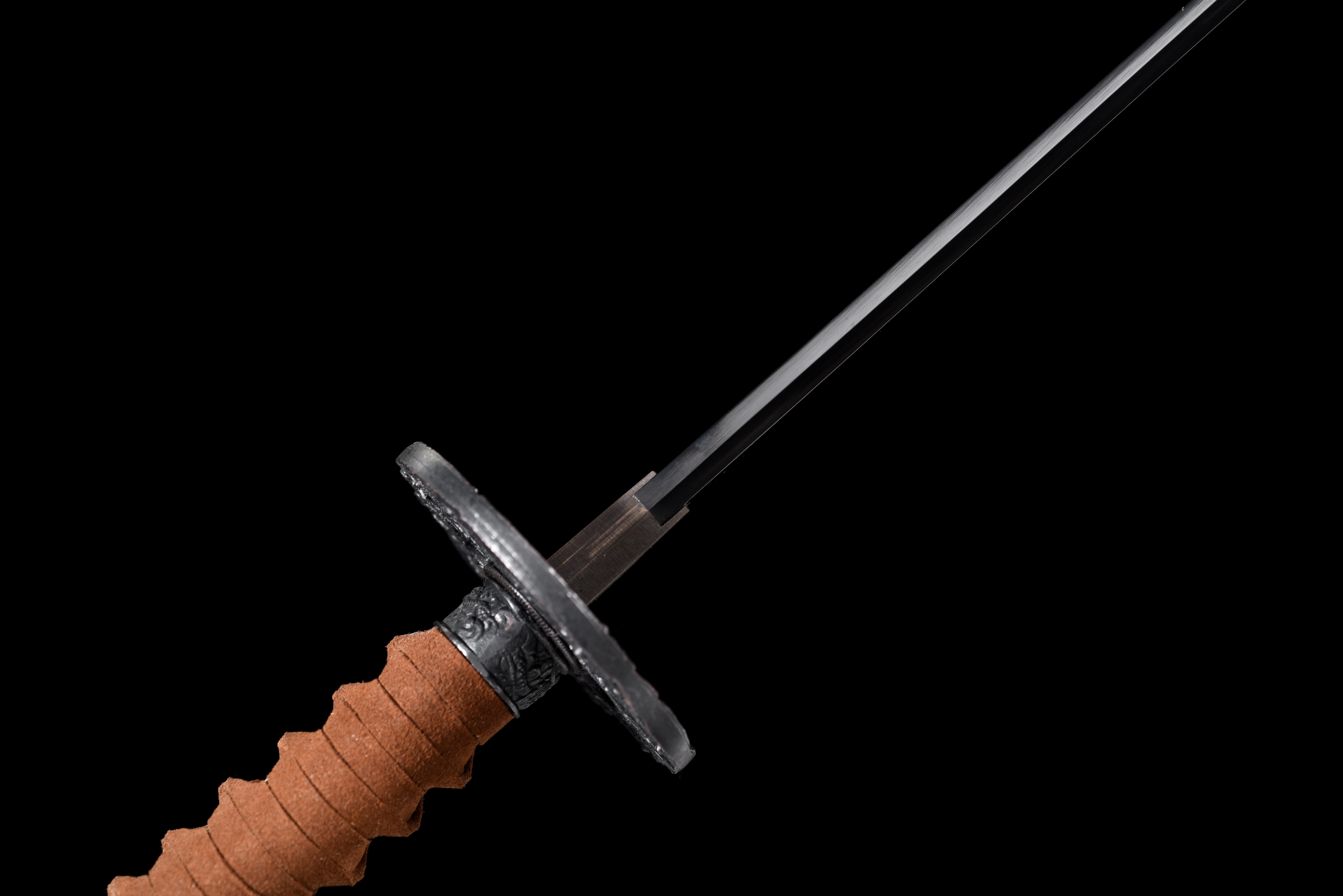 Black Wave Katana – Manganese Steel, Black Baked, Full Tang