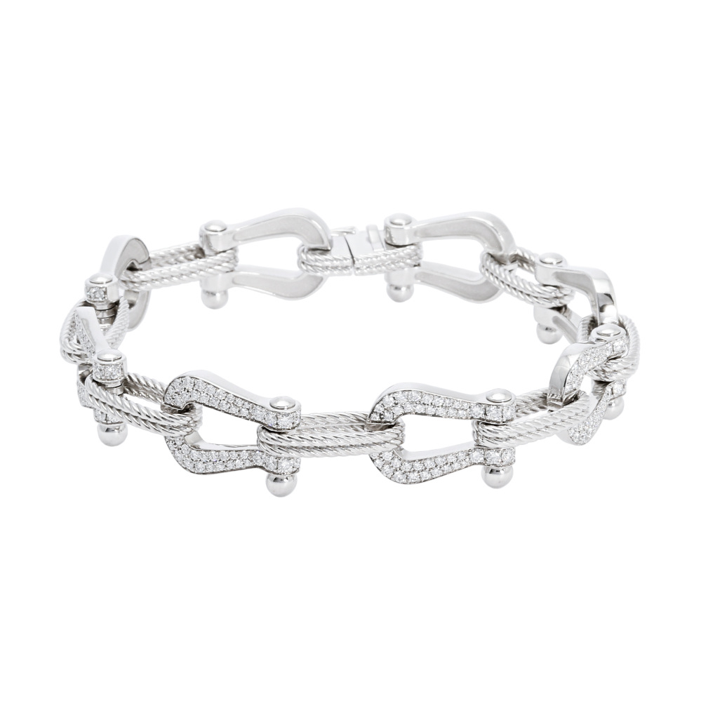 FRED Force 10 Multiple Bracelet Pave Diamond 18K White Gold 6J0169