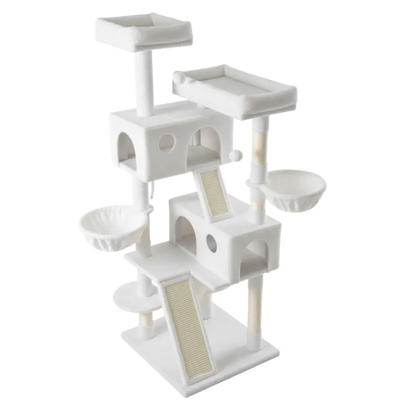 Tall Indoor Cat Tree Tower – Plush Perches, Multiple Levels & Natural Sisal Scratching Posts