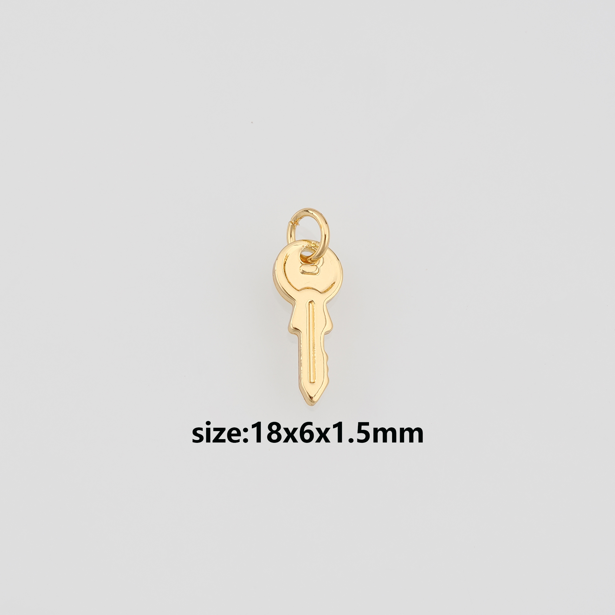 18K Gold Filled Key Pendant,Dainty Key Charm Earrings Necklace for DIY Jewelry Making Supply