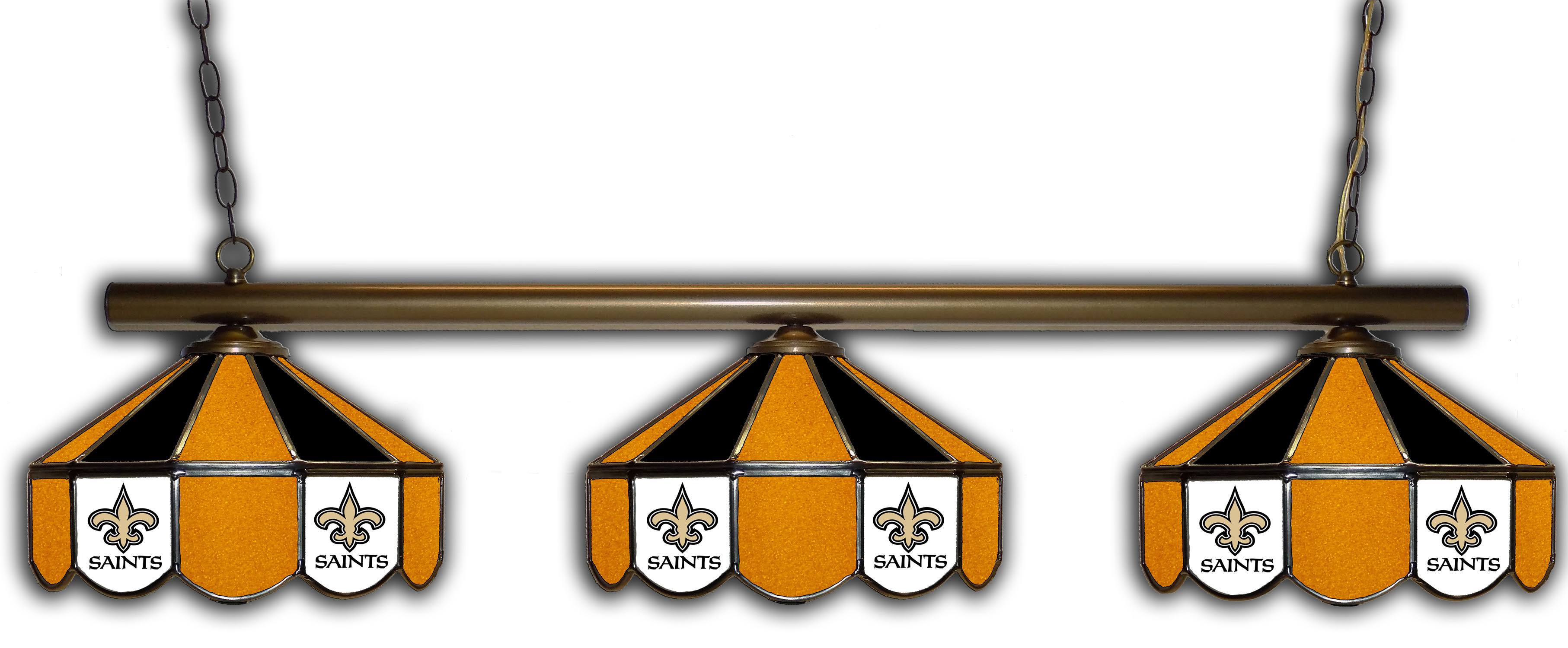 New Orleans Saints 3 Shade Glass Lamp