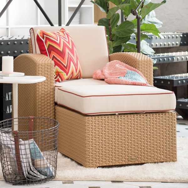 Magnolia Resin AllWeather Ottoman with Cushion