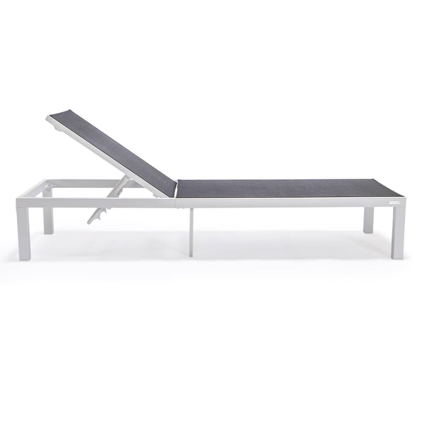 Aluminum Beach Pool Sun Lounge Chair Sling Mesh Fabric Reclining Stackable Lounger Chair