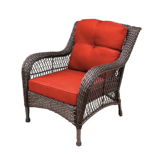 6piece Resin Wicker Patio Furniture Conversation Set with High Back