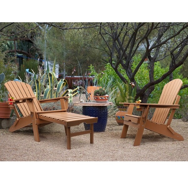 Vrakae Folding and Adjustable Adirondack Chair with Ottoman