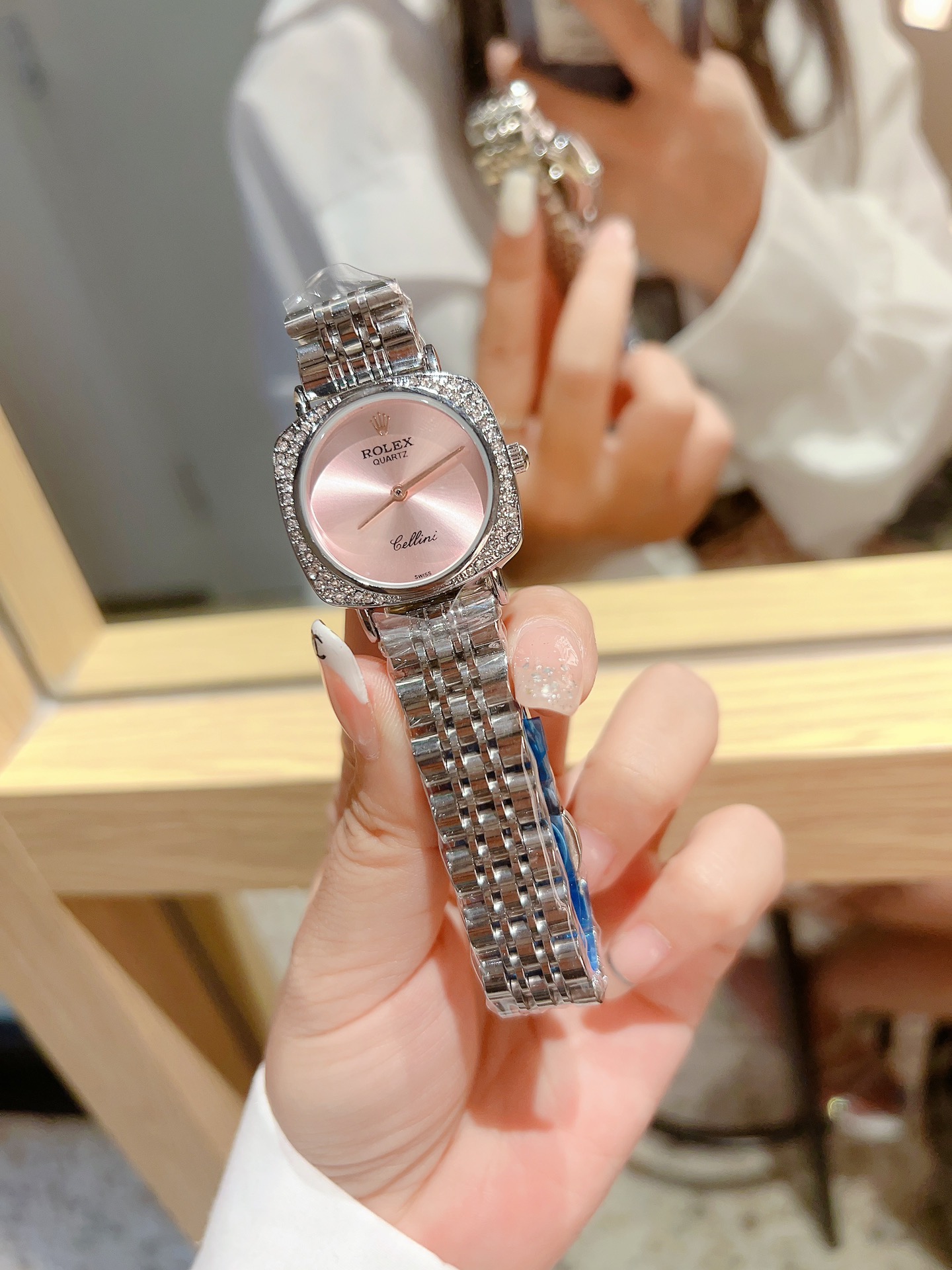 Rolex 32mm Diamond Ring Small Square Exquisite Watch - cnluxepick