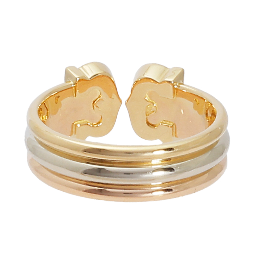 Cartier C Do Double Diamond Ring Tri-Gold
