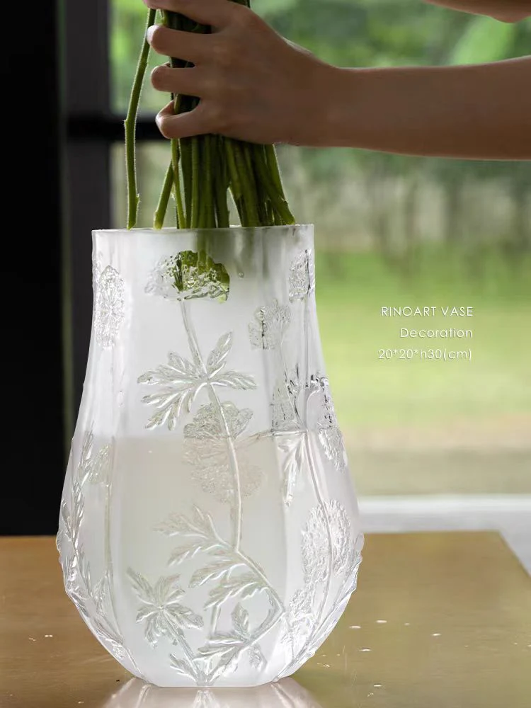 DC285 - Heavy Pure Crystal! Rare Vintage Hexagonal Vase Flower Arrangement Flower Pot Entrance Decoration