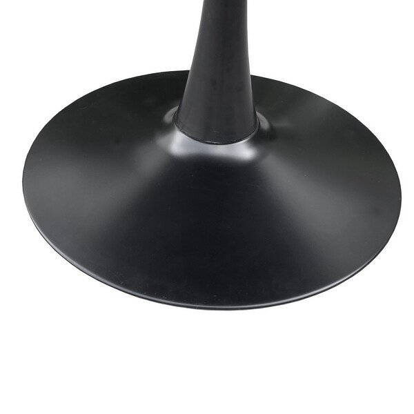 42in. Round Dining Table with Printed Wood Grain Table Top,Metal Base