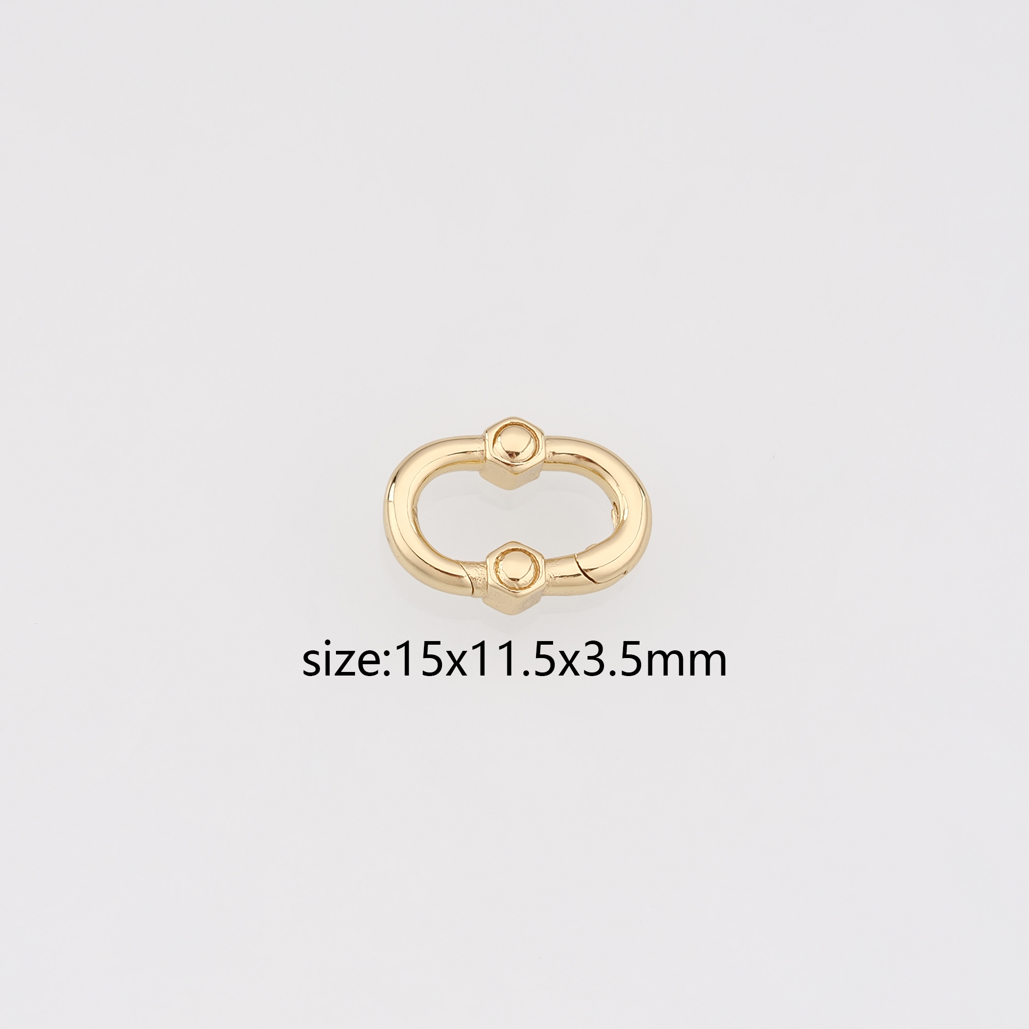 18K Gold Filled Oval Carabiner Clasp,Dainty Oval Spring Push Gate Clasp for DIY Jewelry Finding Necklace Bracelet