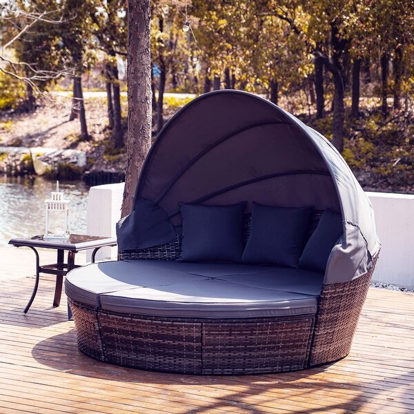 COZ 71in Wicker Outdoor Patio Daybed