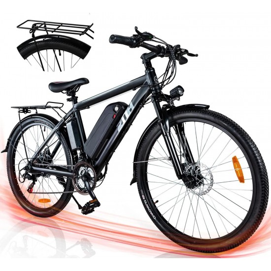 Electric Bike UL Certified 26” Bicycle for Adults 350W Electric Commuter Bike/Mountain Bike, Adult Ebike with Removable 36V/10AH Battery, Electric Bike with Disc Brake/Shimano 21-Speed Gears