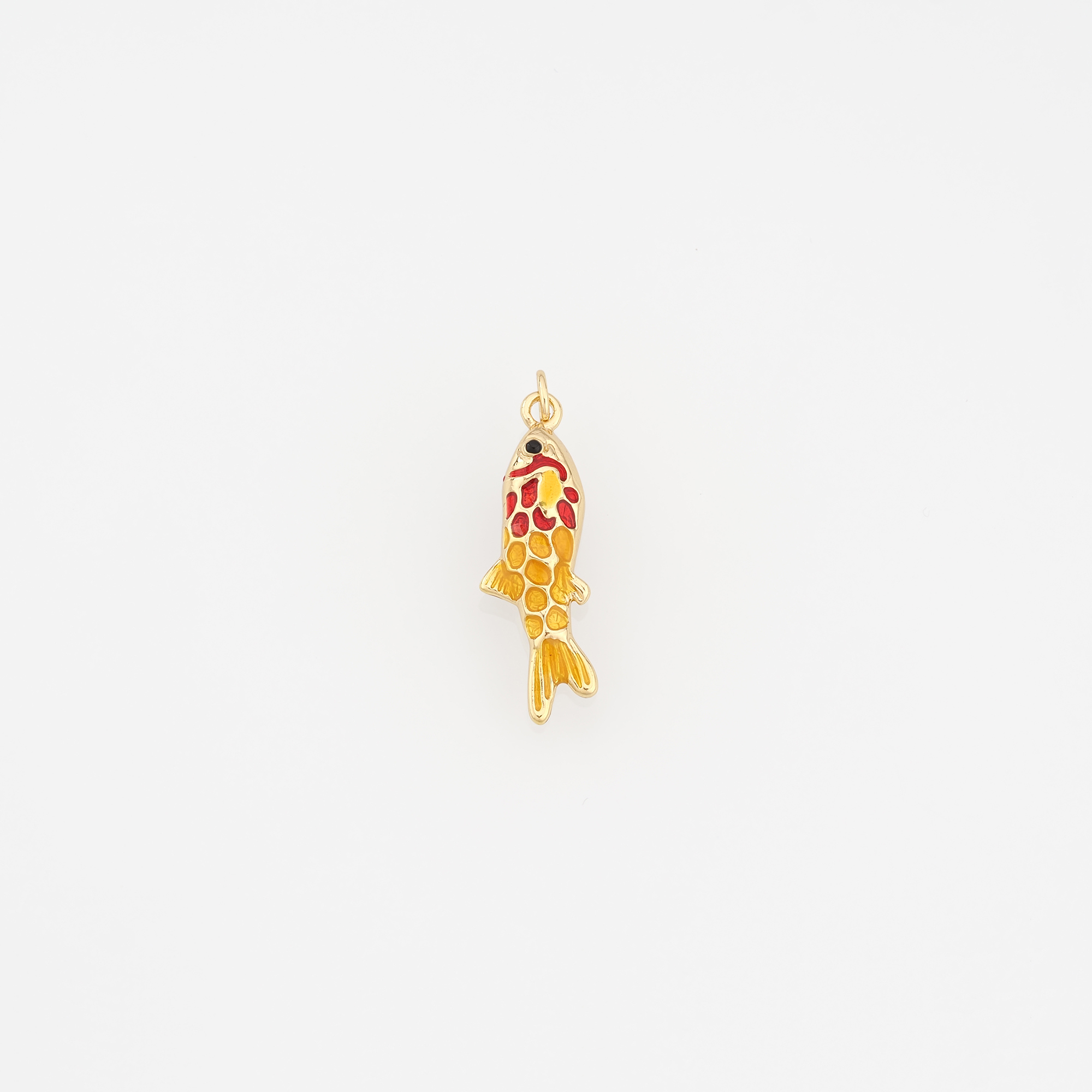 18K Gold Filled Fish Pendant,Enamel Ocean Fish Charm Earrings Necklace for DIY Jewelry Making Supply