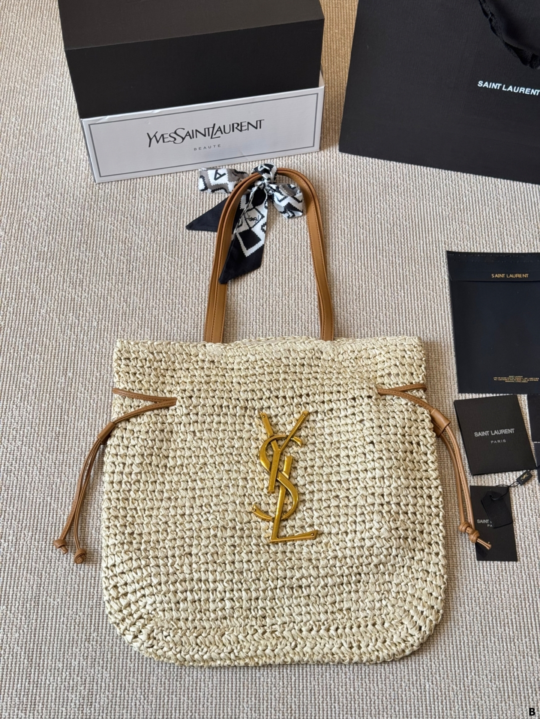 YSL woven tote bag casual and versatile - cnluxepick