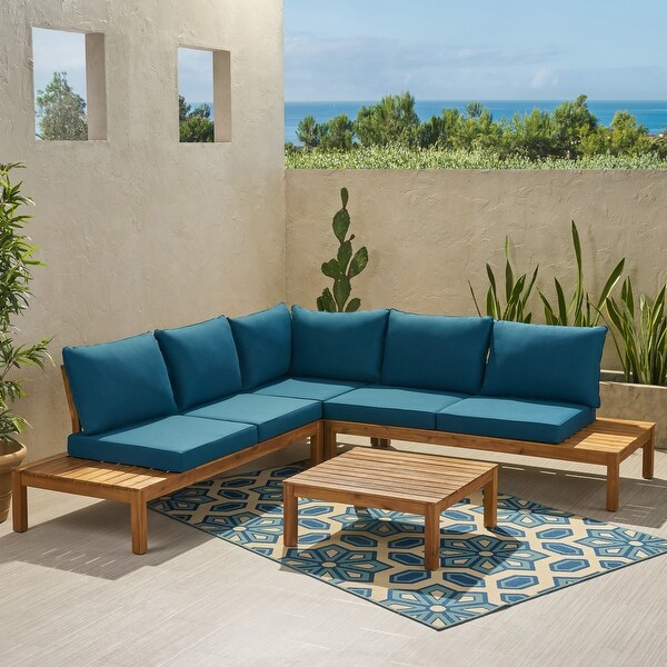 Arlington 5seat Acacia Sectional Sofa Set by Christopher Knight Home