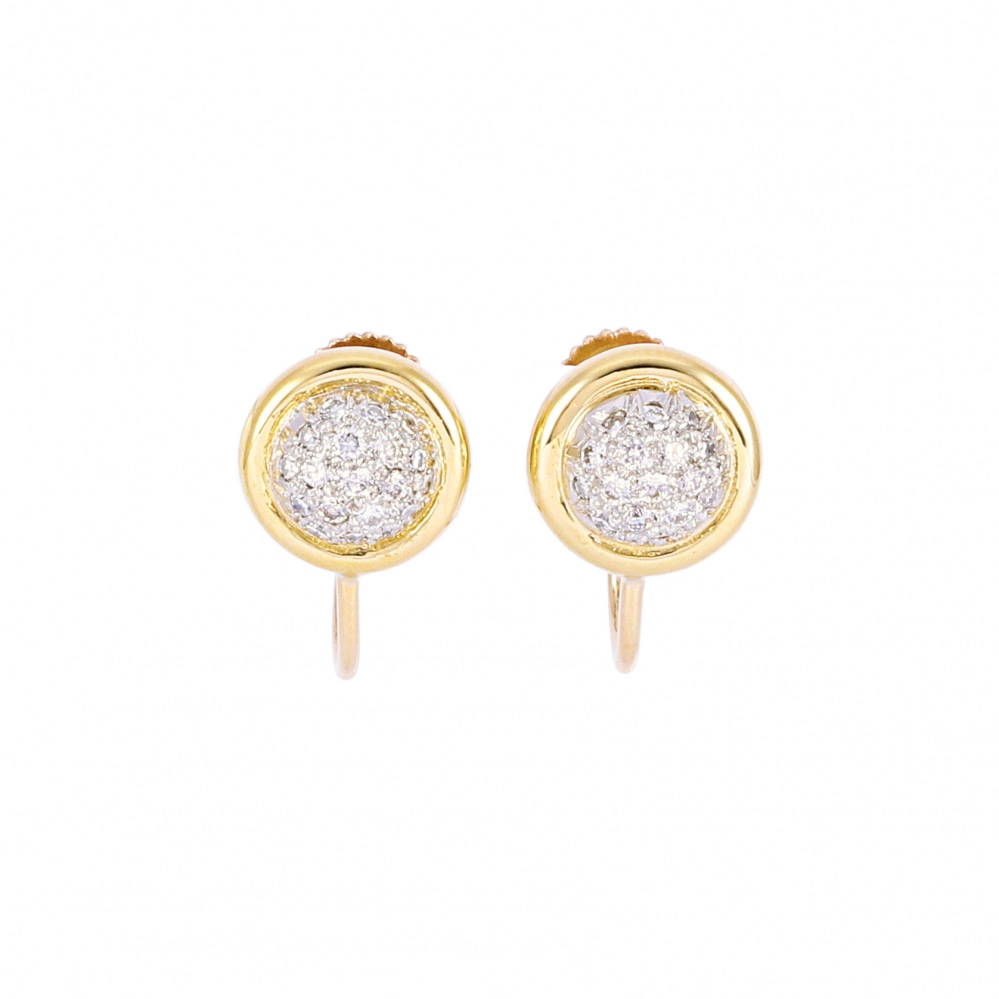 Tiffany & Co. Paloma Picasso Pave Earrings 18K Yellow Gold Diamond
