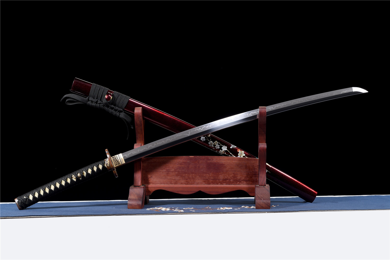 Sakuracho Katana Hand Forged T10 Steel Clay Tempered Full Tang Samurai Sword