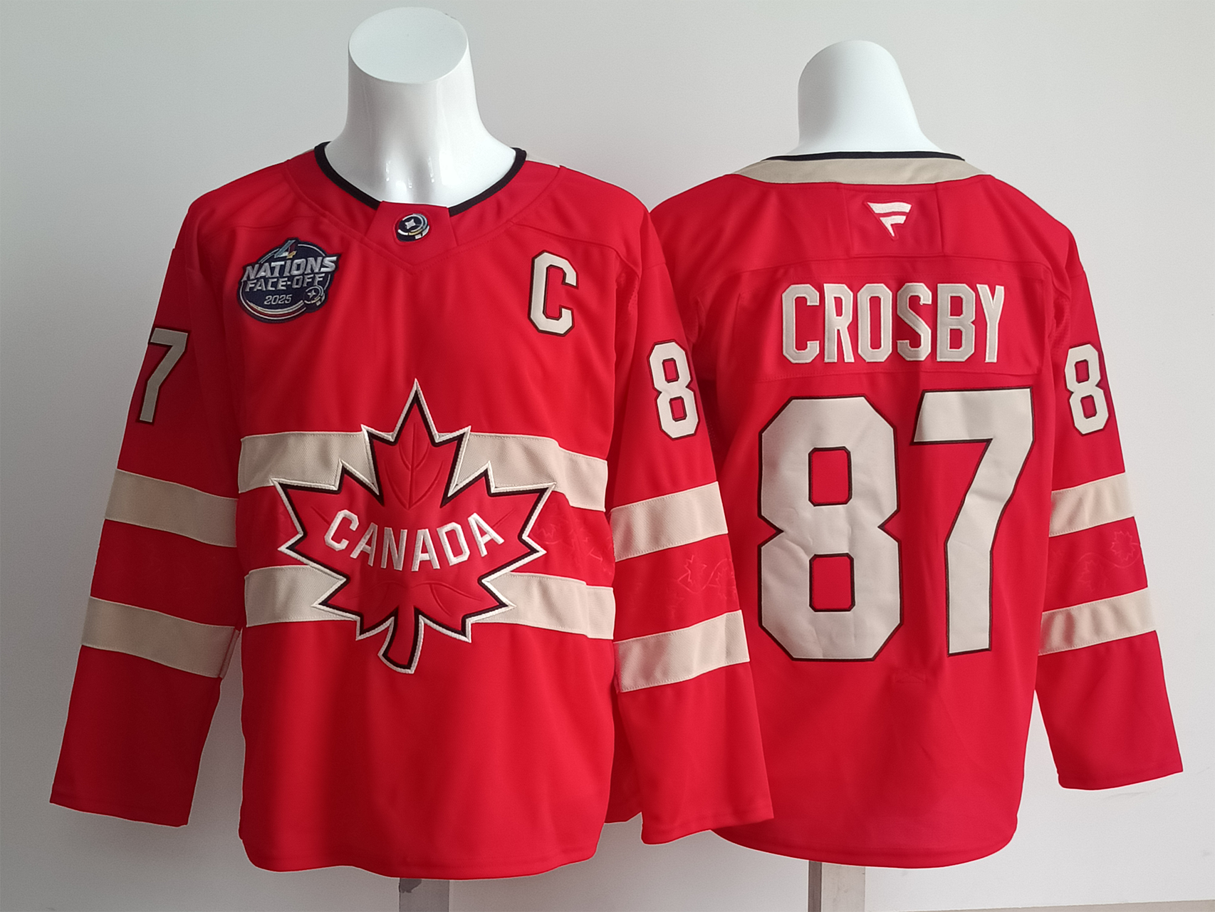 Men's Canada 2025 4 Nations Face-Off Sidney Crosby #87 Fanatics Red Player Jersey