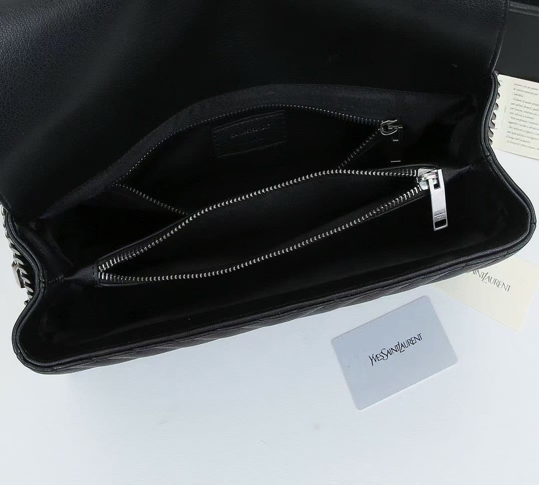 Saint Laurent College Large Chain Bag Black 32Cm