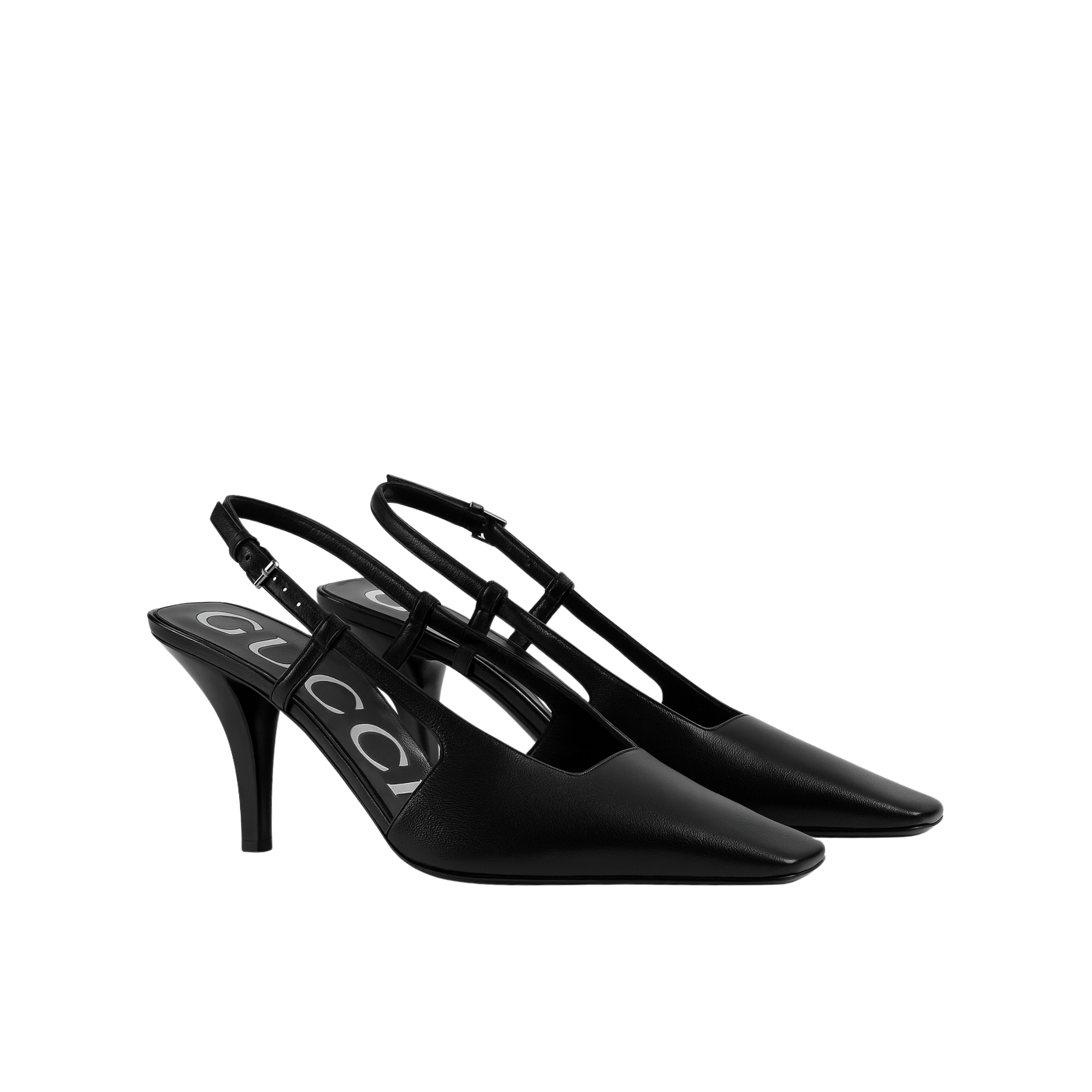 Gucci Women’S Slingback Square Toe Pumps Black