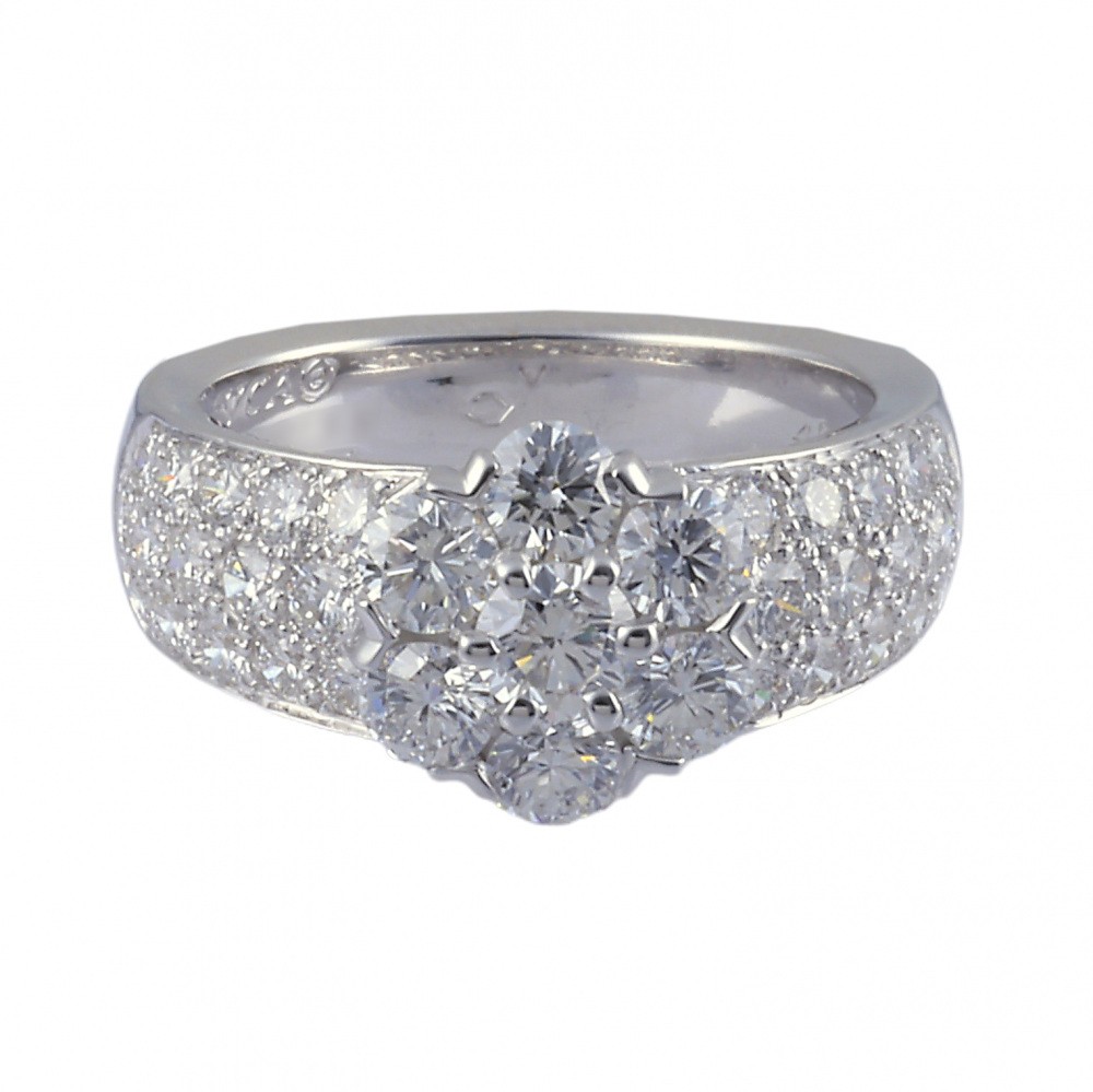 Van Cleef & Arpels Fleurette #49 Ring 18K White Gold Diamond