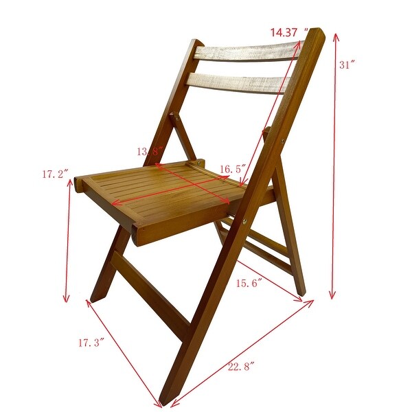 Furniture Slatted Wood Folding Special Event Chair ,Set of 4