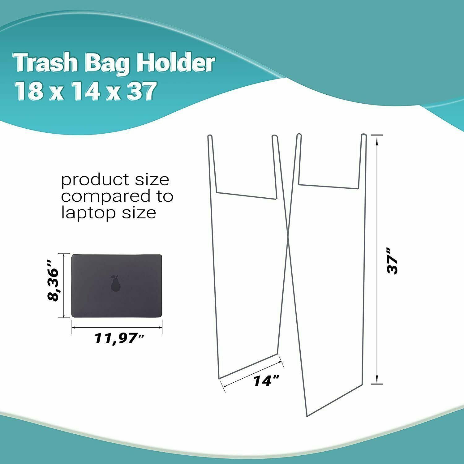 Trash Bag Holders Steel Waste Container Holder 18x14x37 55 Gallon