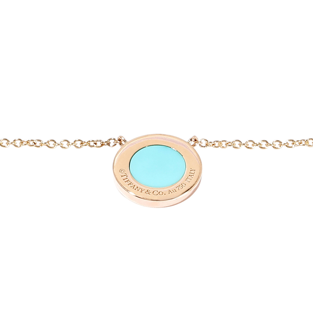 Tiffany & Co. Tiffany T Diamond & Turquoise Circle Necklace 18K Rose Gold 67520572